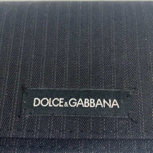 Dolce & Gabbana Soft Pinstripe Fabric Covered Front Flap Glasses Case - 6.5”x3” - Picture 8 of 10